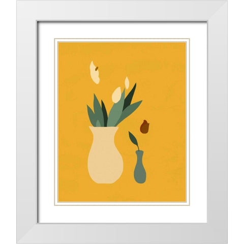 Mod Peace Lily II White Modern Wood Framed Art Print with Double Matting by Green, Jacob