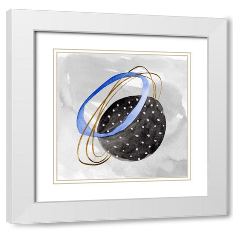 Cosmos and Sky I White Modern Wood Framed Art Print with Double Matting by Wang, Melissa