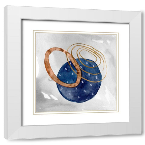 Cosmos and Sky V White Modern Wood Framed Art Print with Double Matting by Wang, Melissa