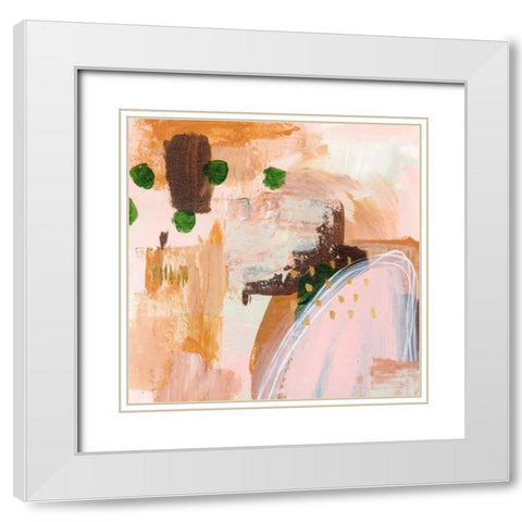 Floating Rose II White Modern Wood Framed Art Print with Double Matting by Wang, Melissa