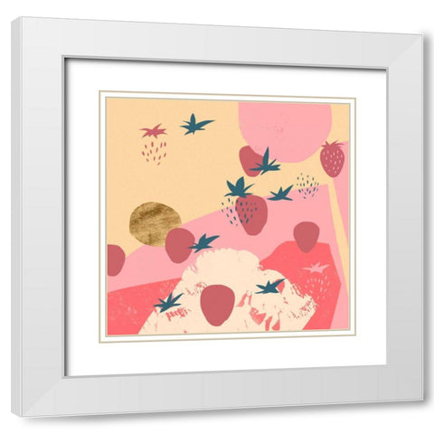 Shortcake I White Modern Wood Framed Art Print with Double Matting by Green, Jacob