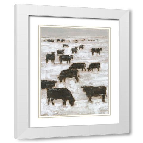 Winter Grazing I White Modern Wood Framed Art Print with Double Matting by Harper, Ethan