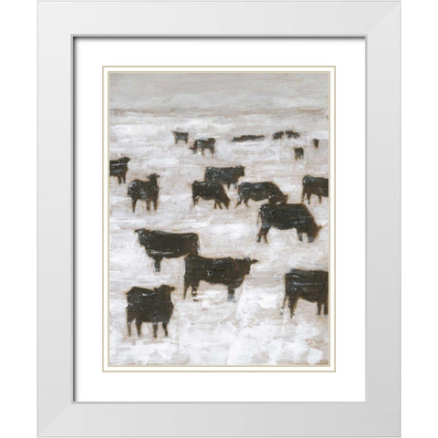 Winter Grazing II White Modern Wood Framed Art Print with Double Matting by Harper, Ethan