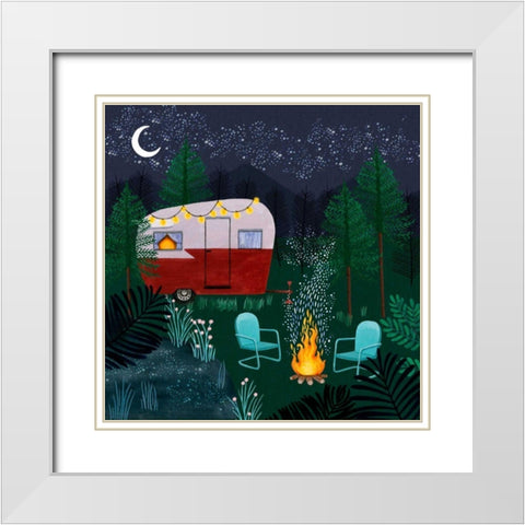 Beneath the Stars II White Modern Wood Framed Art Print with Double Matting by Popp, Grace