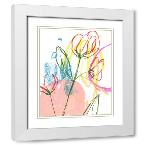 Tulip Formation I White Modern Wood Framed Art Print with Double Matting by Wang, Melissa