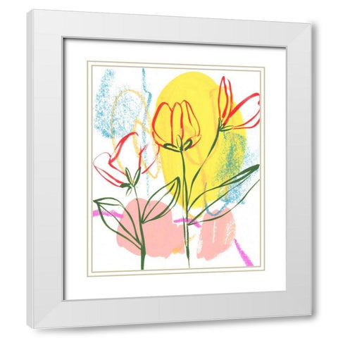 Tulip Formation II White Modern Wood Framed Art Print with Double Matting by Wang, Melissa