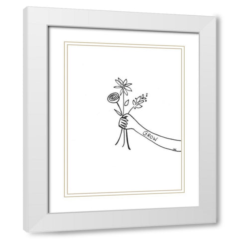 Bloom and Grow II White Modern Wood Framed Art Print with Double Matting by Sizemore, Natalie