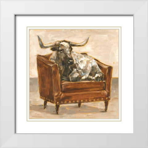 Refined Comfort III White Modern Wood Framed Art Print with Double Matting by Harper, Ethan