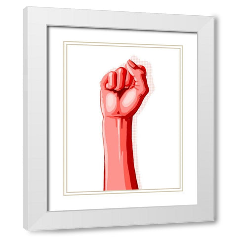 Color Block Fist I White Modern Wood Framed Art Print with Double Matting by Popp, Grace