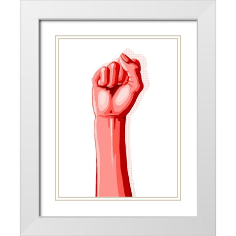 Color Block Fist I White Modern Wood Framed Art Print with Double Matting by Popp, Grace
