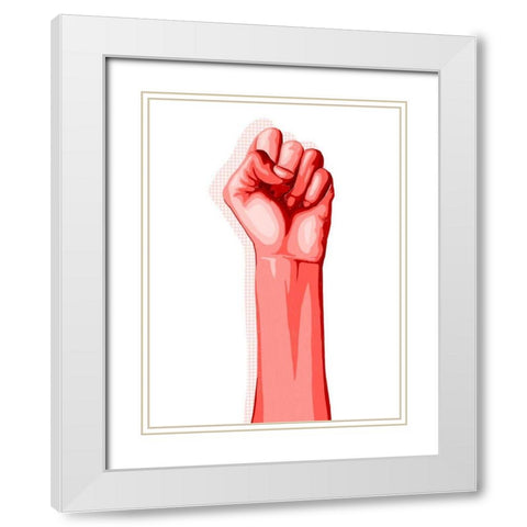 Color Block Fist II White Modern Wood Framed Art Print with Double Matting by Popp, Grace