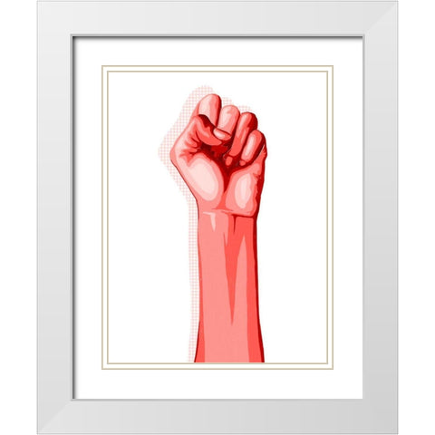 Color Block Fist II White Modern Wood Framed Art Print with Double Matting by Popp, Grace