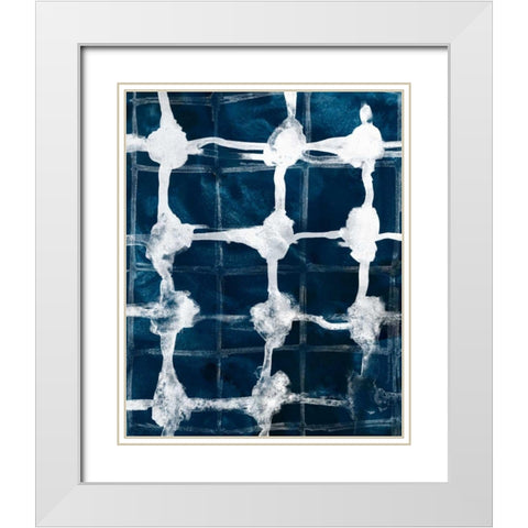 Indigo Memory I White Modern Wood Framed Art Print with Double Matting by Vess, June Erica