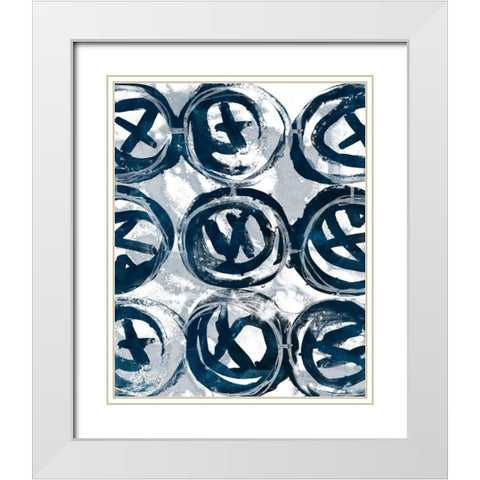 Indigo Memory II White Modern Wood Framed Art Print with Double Matting by Vess, June Erica