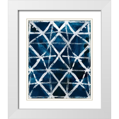 Indigo Memory V White Modern Wood Framed Art Print with Double Matting by Vess, June Erica