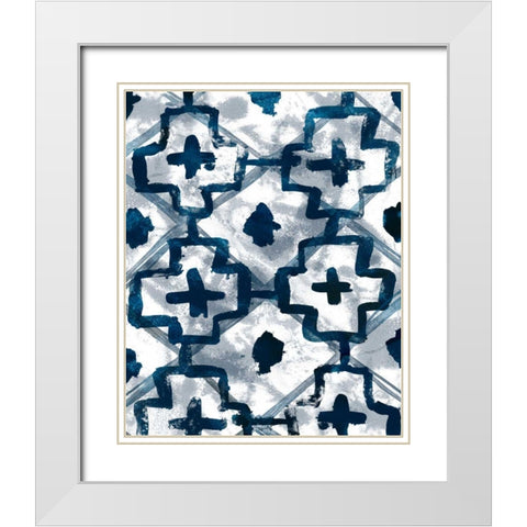 Indigo Memory VI White Modern Wood Framed Art Print with Double Matting by Vess, June Erica