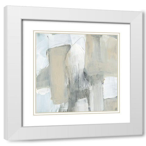 Kinetic Neutrals II White Modern Wood Framed Art Print with Double Matting by Goldberger, Jennifer