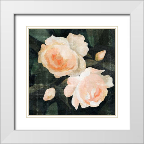 Soft Garden Roses I White Modern Wood Framed Art Print with Double Matting by Caroline, Emma