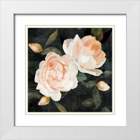 Soft Garden Roses II White Modern Wood Framed Art Print with Double Matting by Caroline, Emma