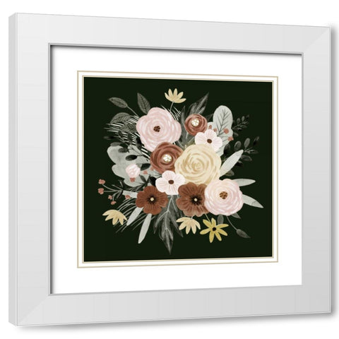 Earthy Bouquet I White Modern Wood Framed Art Print with Double Matting by Borges, Victoria