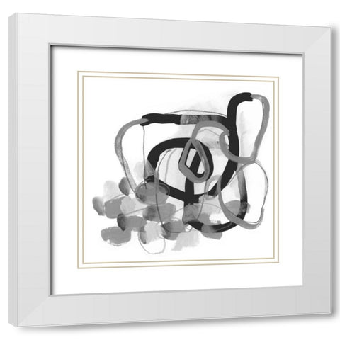 Black and Grey Pendulum II White Modern Wood Framed Art Print with Double Matting by Vess, June Erica