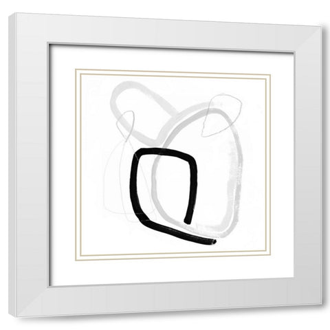 Black and Grey Vibration II White Modern Wood Framed Art Print with Double Matting by Borges, Victoria