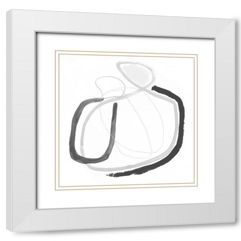 Black and Grey Vibration III White Modern Wood Framed Art Print with Double Matting by Borges, Victoria