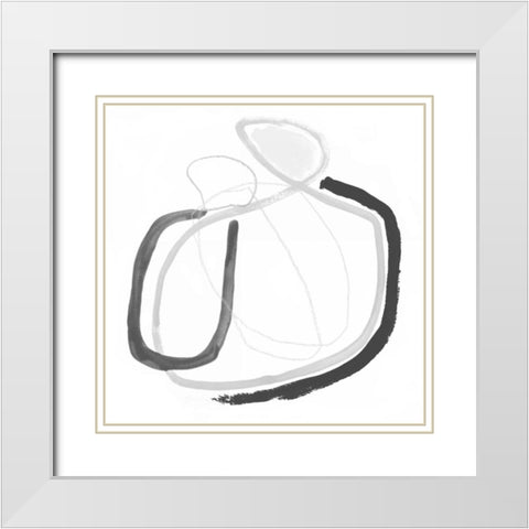 Black and Grey Vibration III White Modern Wood Framed Art Print with Double Matting by Borges, Victoria