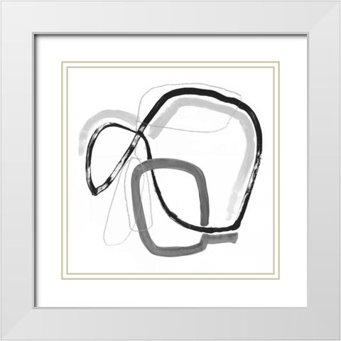 Black and Grey Vibration IV White Modern Wood Framed Art Print with Double Matting by Borges, Victoria