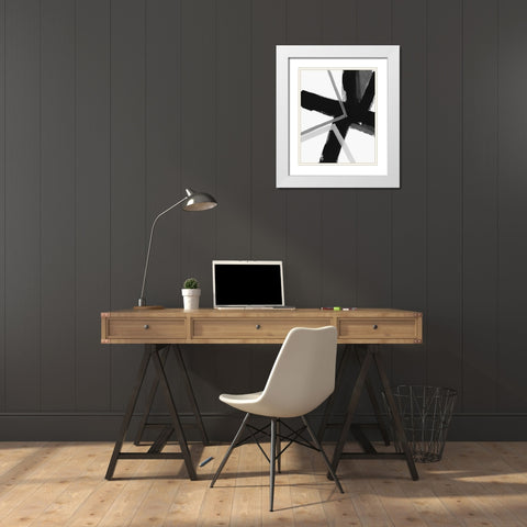 Angular Pulse II White Modern Wood Framed Art Print with Double Matting by Vess, June Erica