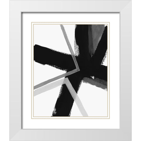 Angular Pulse II White Modern Wood Framed Art Print with Double Matting by Vess, June Erica