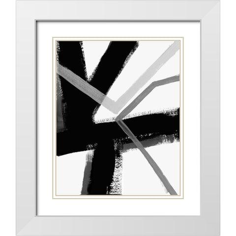 Angular Pulse III White Modern Wood Framed Art Print with Double Matting by Vess, June Erica