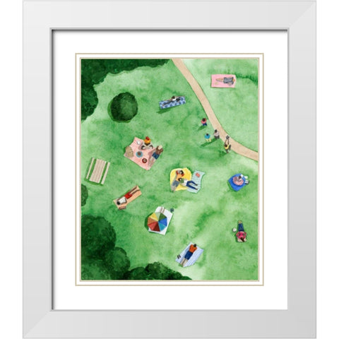 A Day in the Park I White Modern Wood Framed Art Print with Double Matting by Popp, Grace