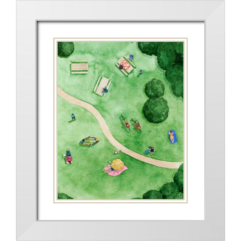 A Day in the Park II White Modern Wood Framed Art Print with Double Matting by Popp, Grace