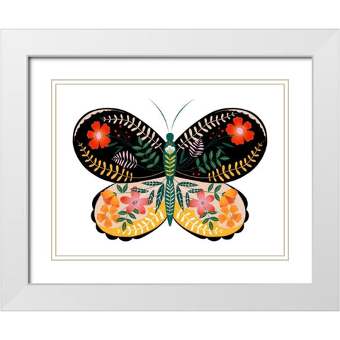 Butterfly Petals I White Modern Wood Framed Art Print with Double Matting by Popp, Grace