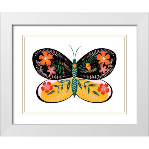 Butterfly Petals II White Modern Wood Framed Art Print with Double Matting by Popp, Grace