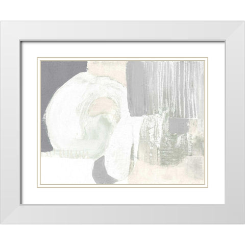 Neutral Curves I White Modern Wood Framed Art Print with Double Matting by Goldberger, Jennifer