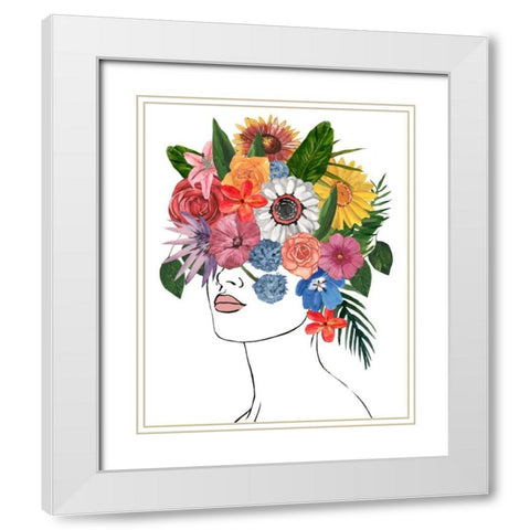 Flower Lady I White Modern Wood Framed Art Print with Double Matting by Warren, Annie