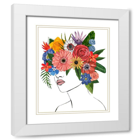 Flower Lady II White Modern Wood Framed Art Print with Double Matting by Warren, Annie