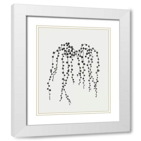 Leaving II White Modern Wood Framed Art Print with Double Matting by Wang, Melissa