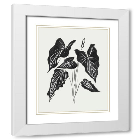 Leaving III White Modern Wood Framed Art Print with Double Matting by Wang, Melissa