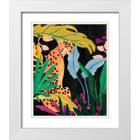 Cheetah Kingdom I White Modern Wood Framed Art Print with Double Matting by Vess, June Erica