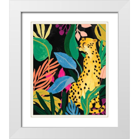 Cheetah Kingdom II White Modern Wood Framed Art Print with Double Matting by Vess, June Erica