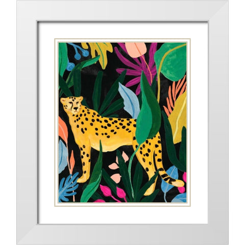 Cheetah Kingdom III White Modern Wood Framed Art Print with Double Matting by Vess, June Erica