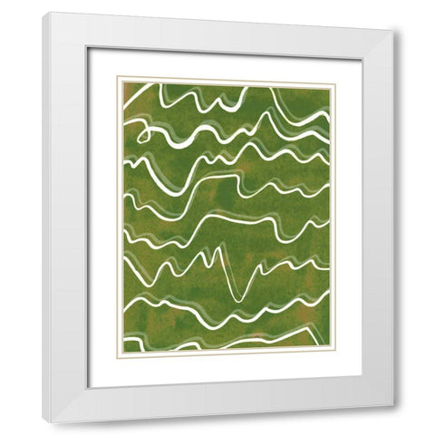 Lemongrass Mountain I White Modern Wood Framed Art Print with Double Matting by Wang, Melissa