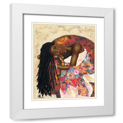 Woman Strong III White Modern Wood Framed Art Print with Double Matting by Saunders, Alonzo