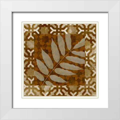 Shades of Brown I White Modern Wood Framed Art Print with Double Matting by Saunders, Alonzo