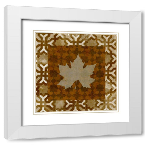 Shades of Brown IV White Modern Wood Framed Art Print with Double Matting by Saunders, Alonzo