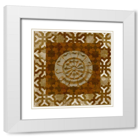 Squared Circle I White Modern Wood Framed Art Print with Double Matting by Saunders, Alonzo