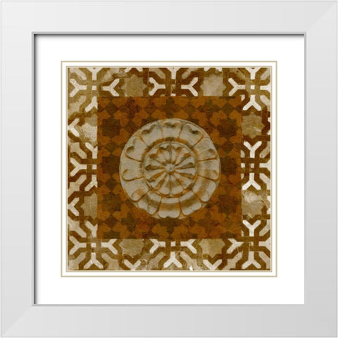 Squared Circle I White Modern Wood Framed Art Print with Double Matting by Saunders, Alonzo